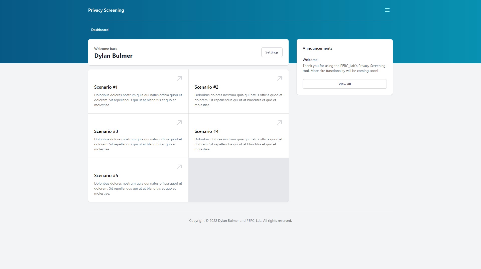 Customer profile user interface